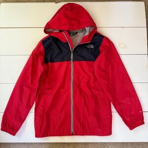 The North Face Kids Red and Navy Raincoat
